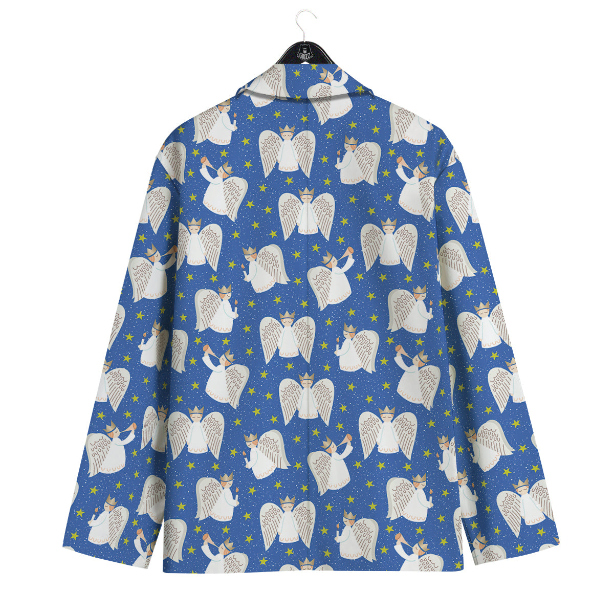 Snowflake And Angel Print Pattern Men's Sport Coat-grizzshop