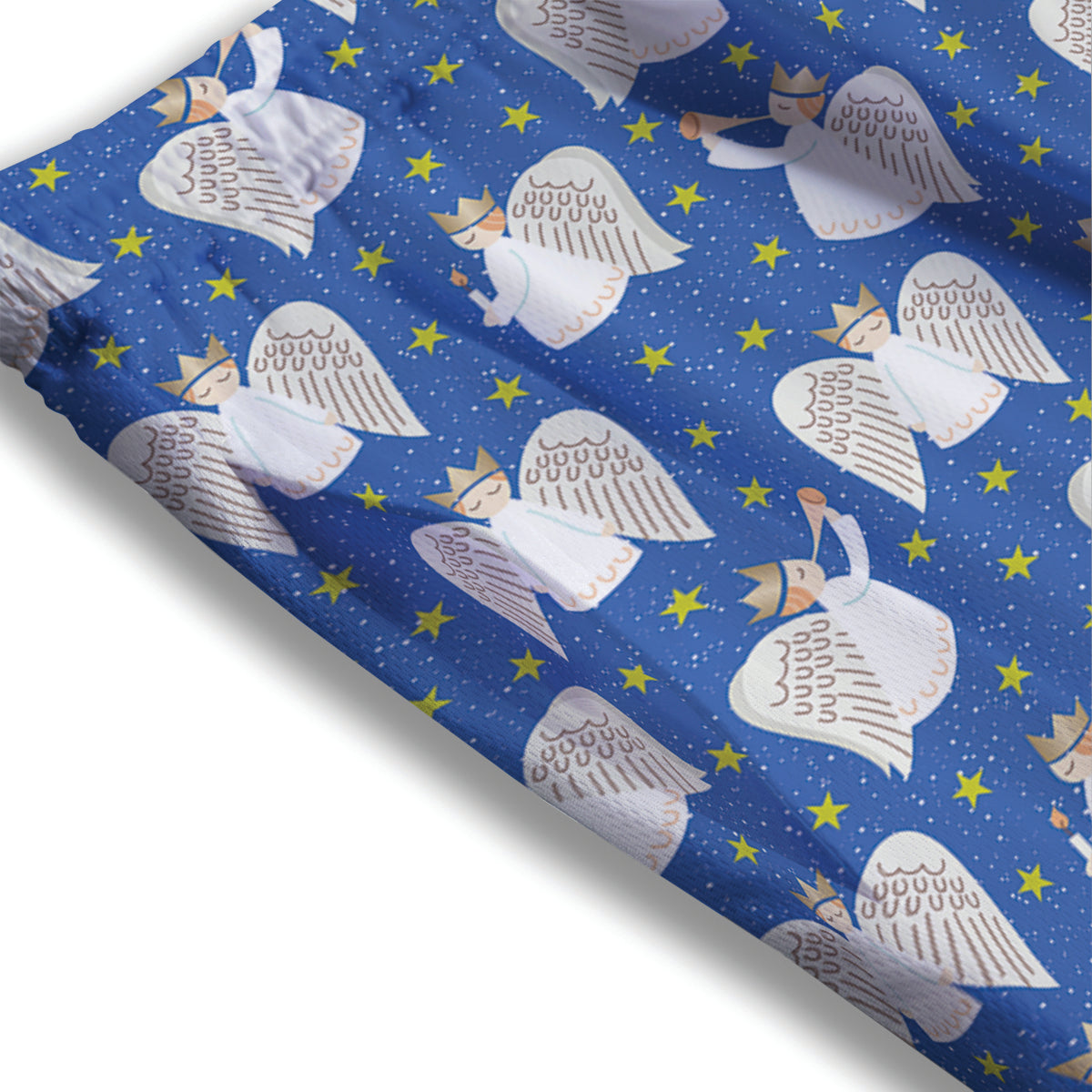 Shark White And Grey Print Pattern Mesh Shorts