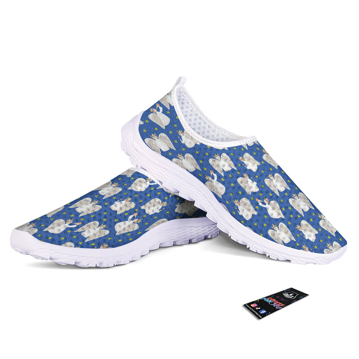 Snowflake And Angel Print Pattern Nurse Shoes-grizzshop