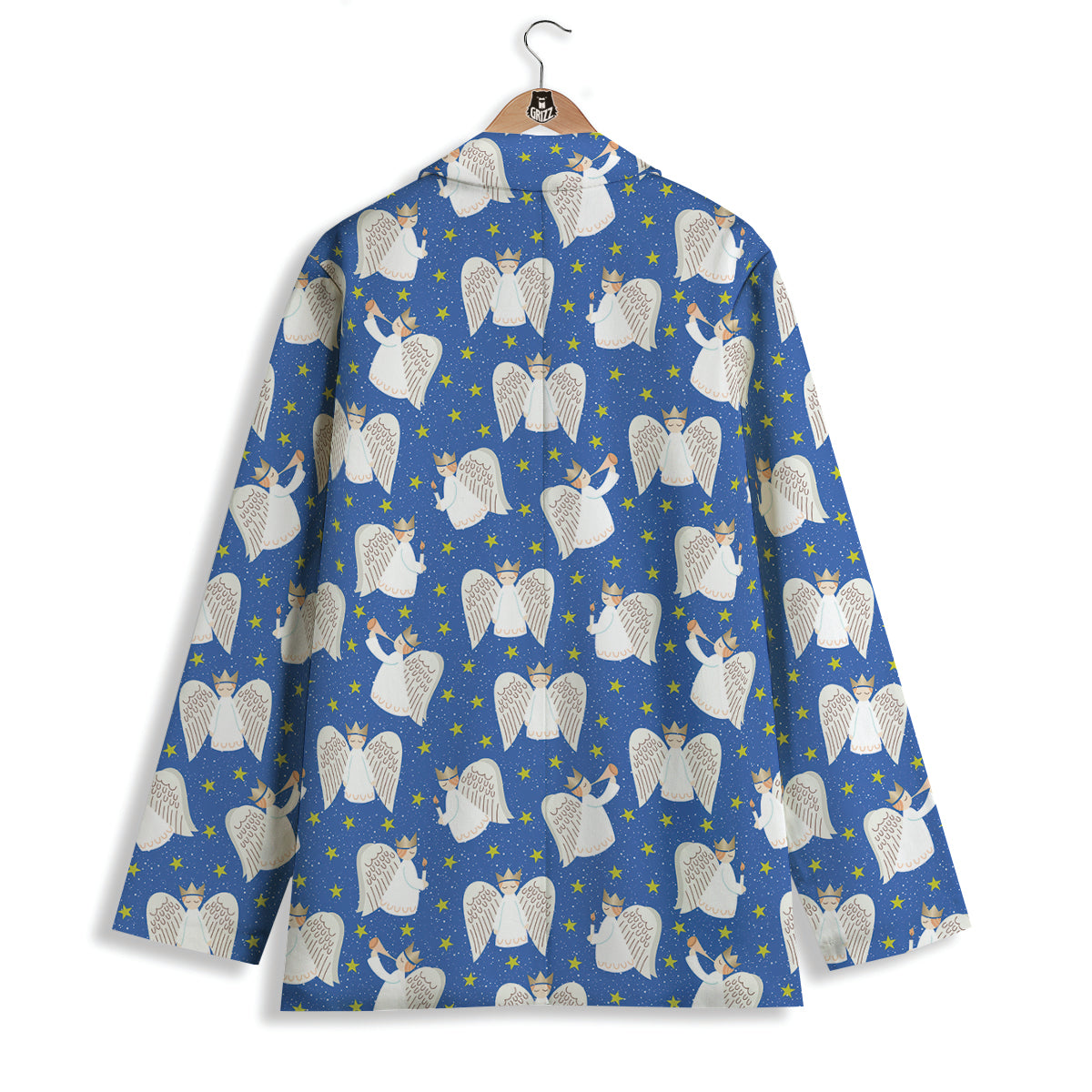 Snowflake And Angel Print Pattern Women's Blazer-grizzshop