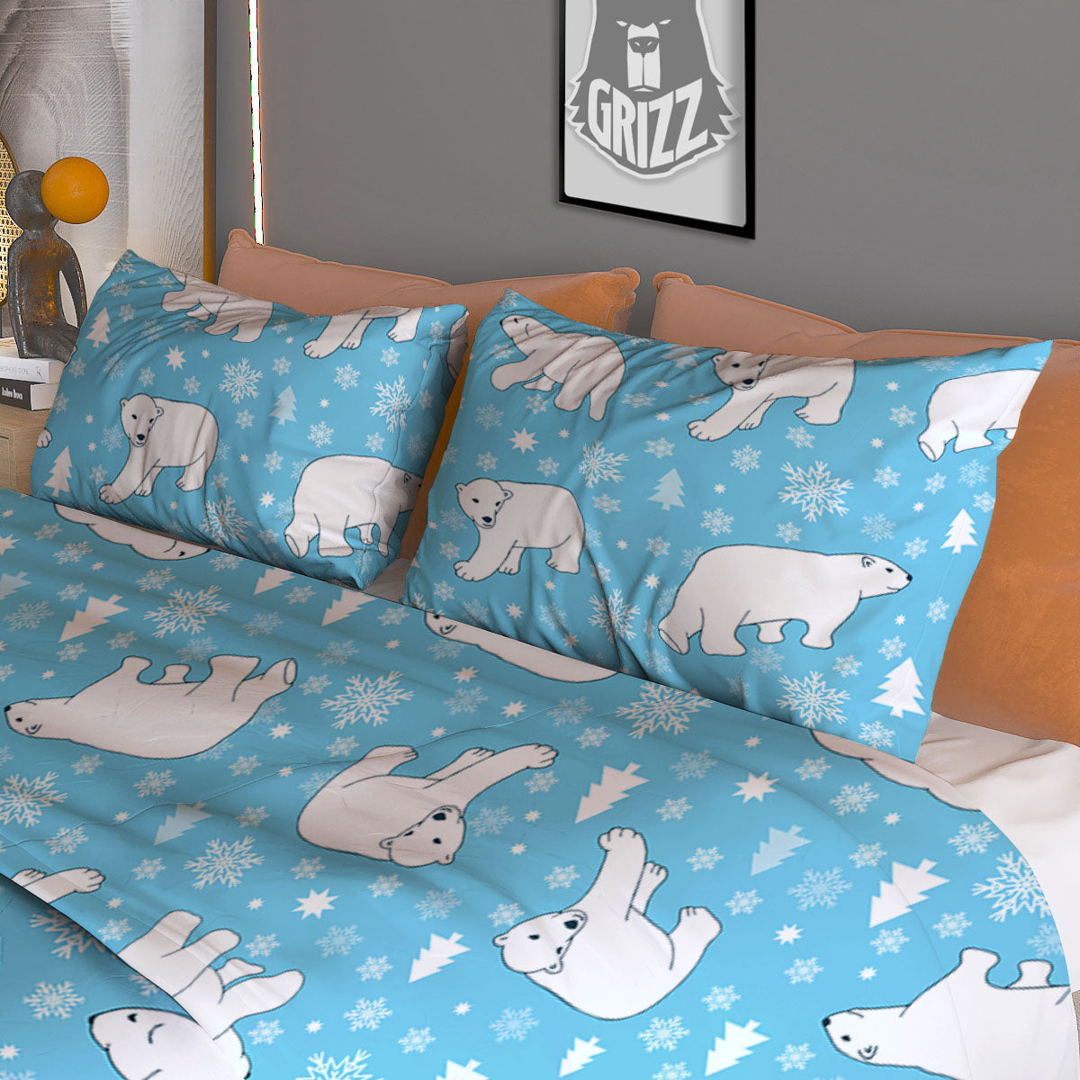 Stained Glass Mosaic Teal Print Duvet Cover Bedding Set