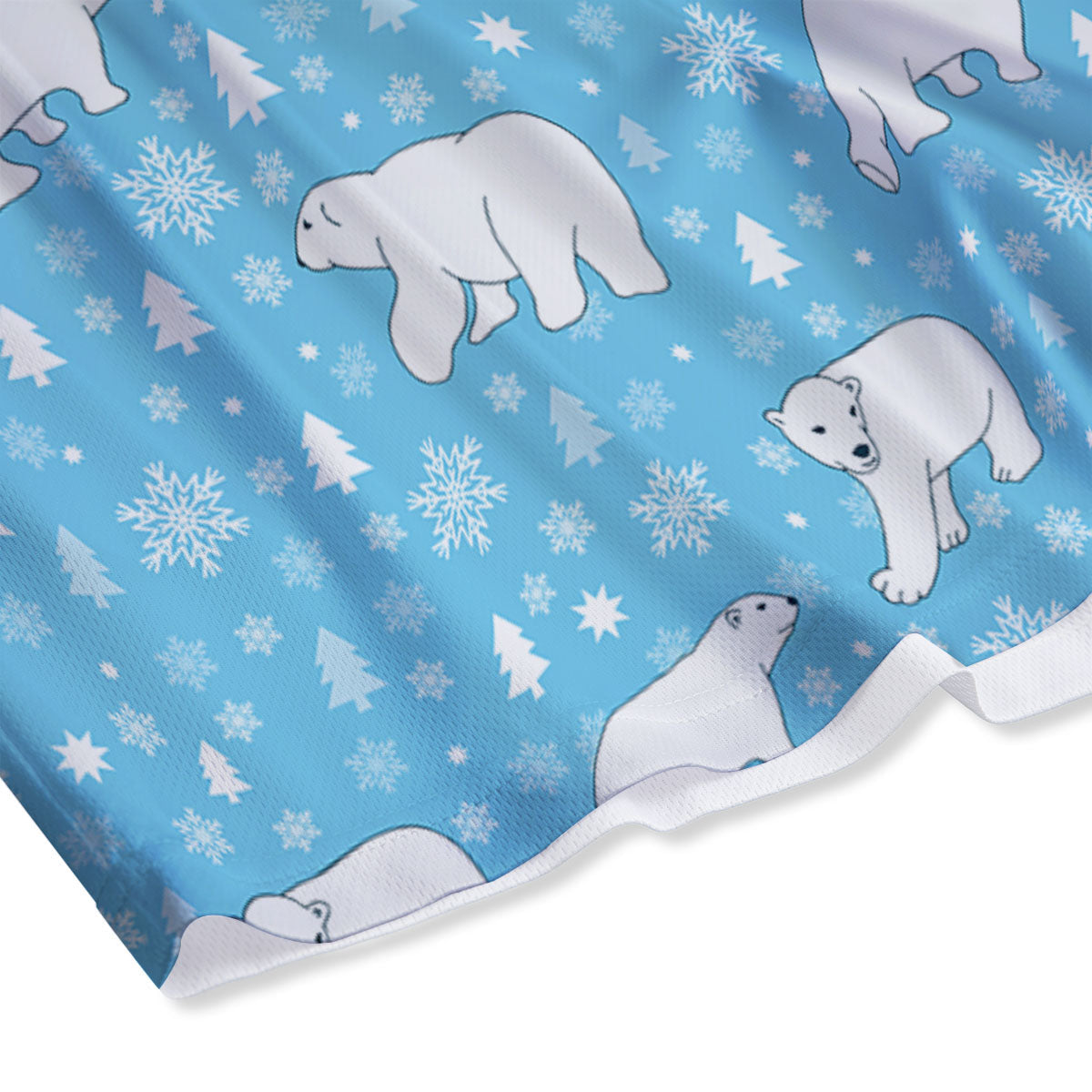 Snowflake And Polar Bear Print Pattern Mesh Shorts