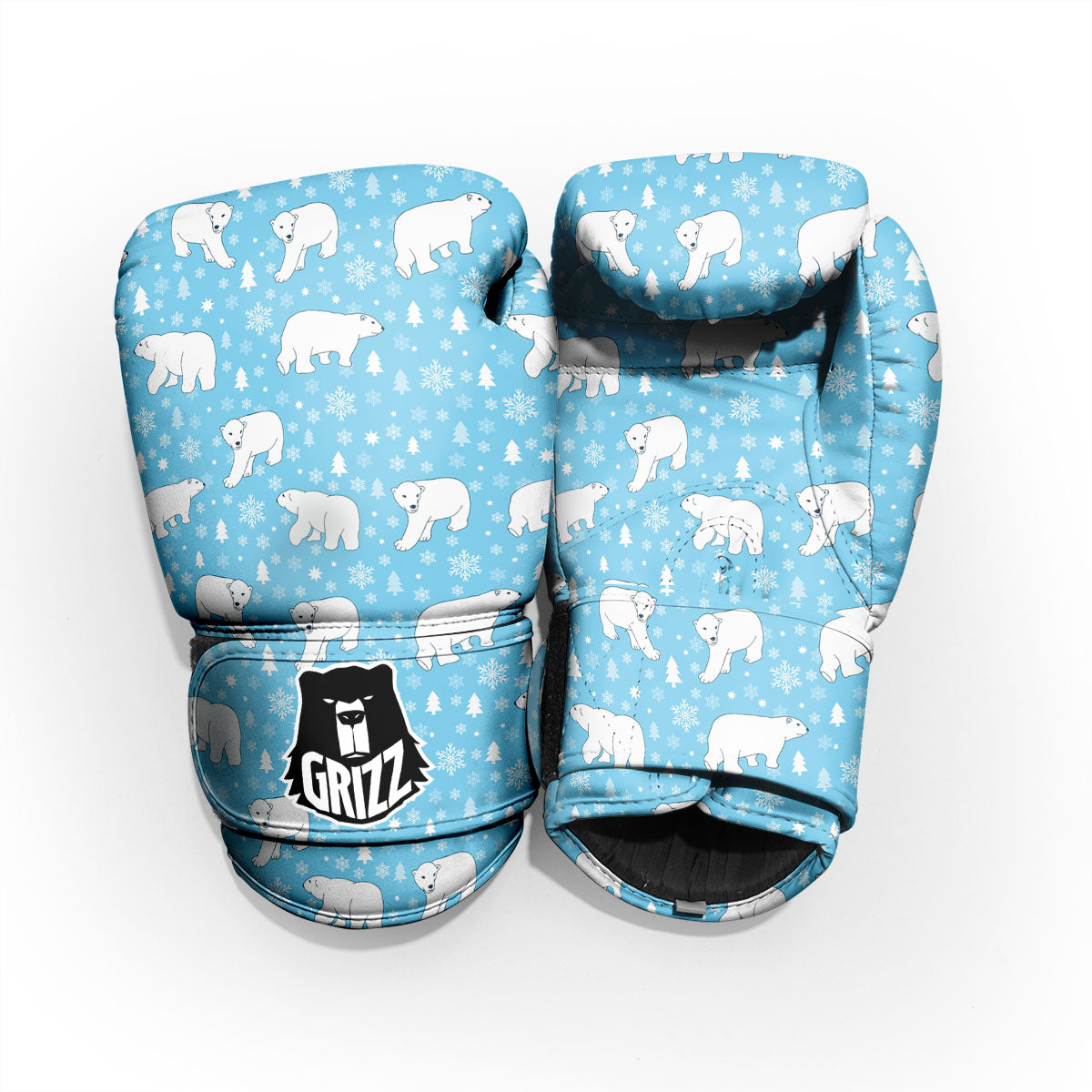 Snowflake And Polar Bear Print Pattern Pro Boxing Glove