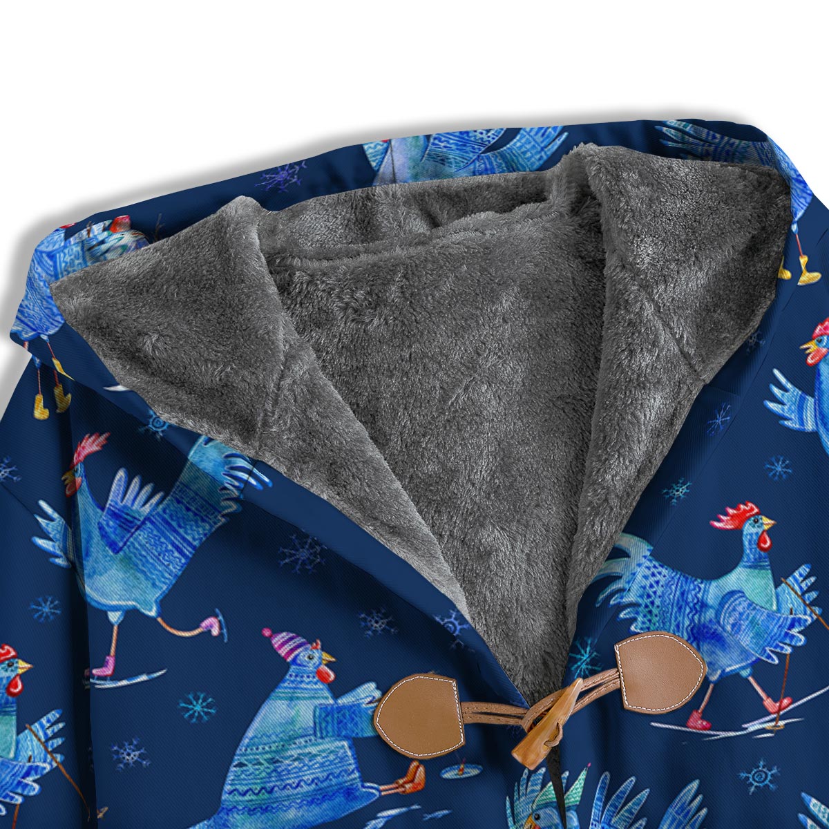 Snowflake And Rooster Print Pattern Men's Windbreaker Jacket-grizzshop