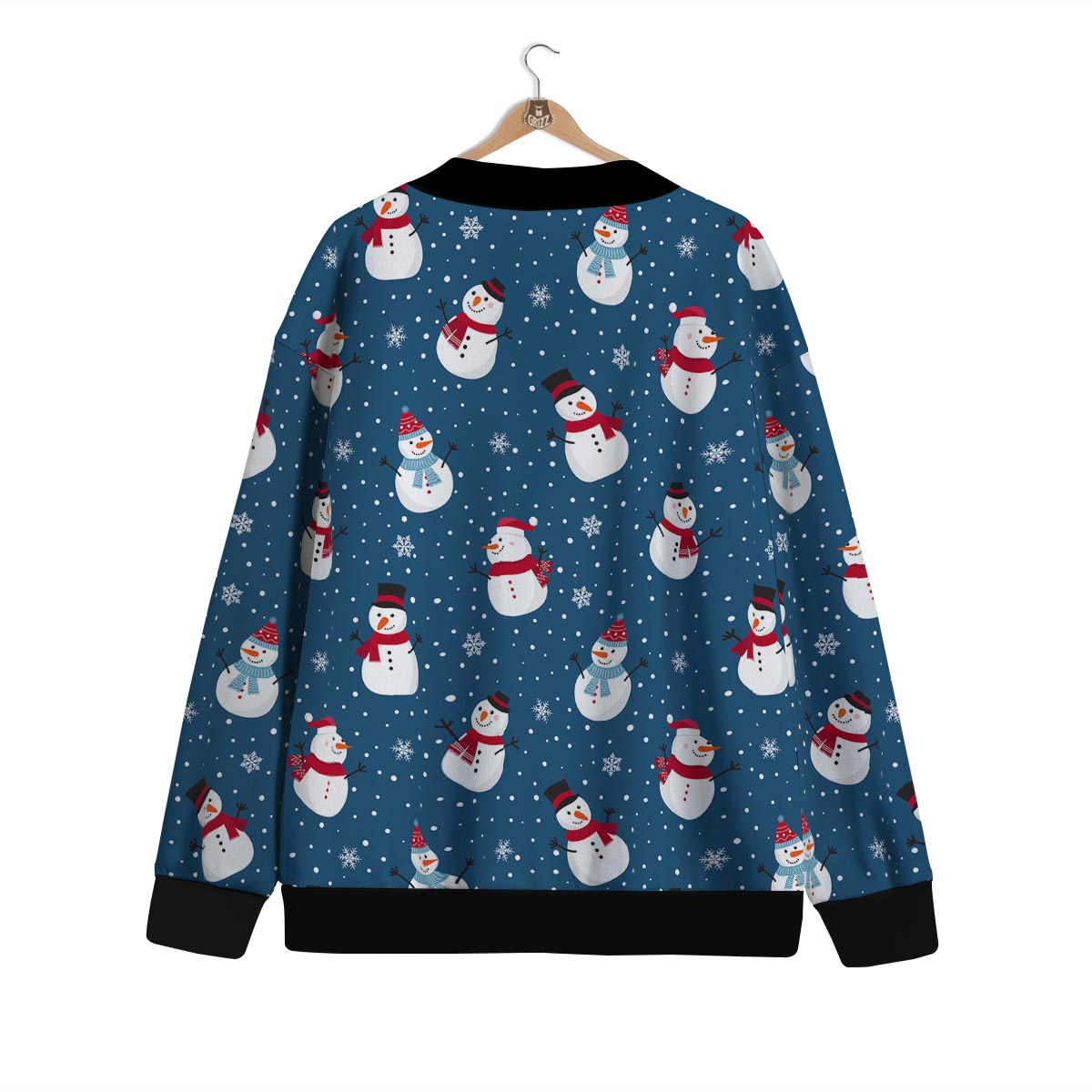 Snowflake And Snowman Print Pattern Cardigan-grizzshop