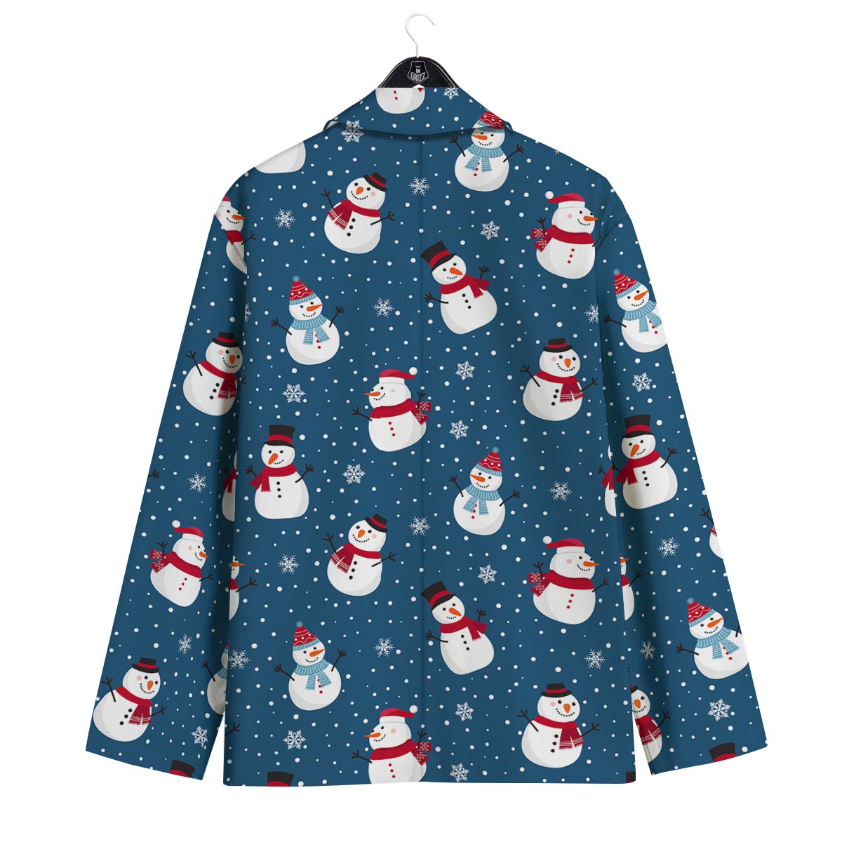 Snowflake And Snowman Print Pattern Men's Sport Coat-grizzshop