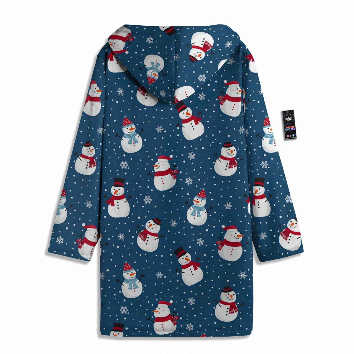 Snowflake And Snowman Print Pattern Men's Windbreaker Jacket-grizzshop
