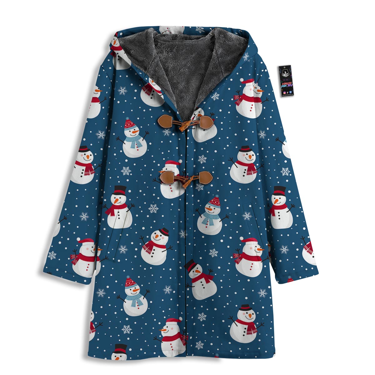 Snowflake And Snowman Print Pattern Men's Windbreaker Jacket-grizzshop