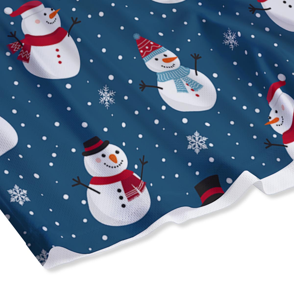 Snowflake And Snowman Print Pattern Mesh Shorts