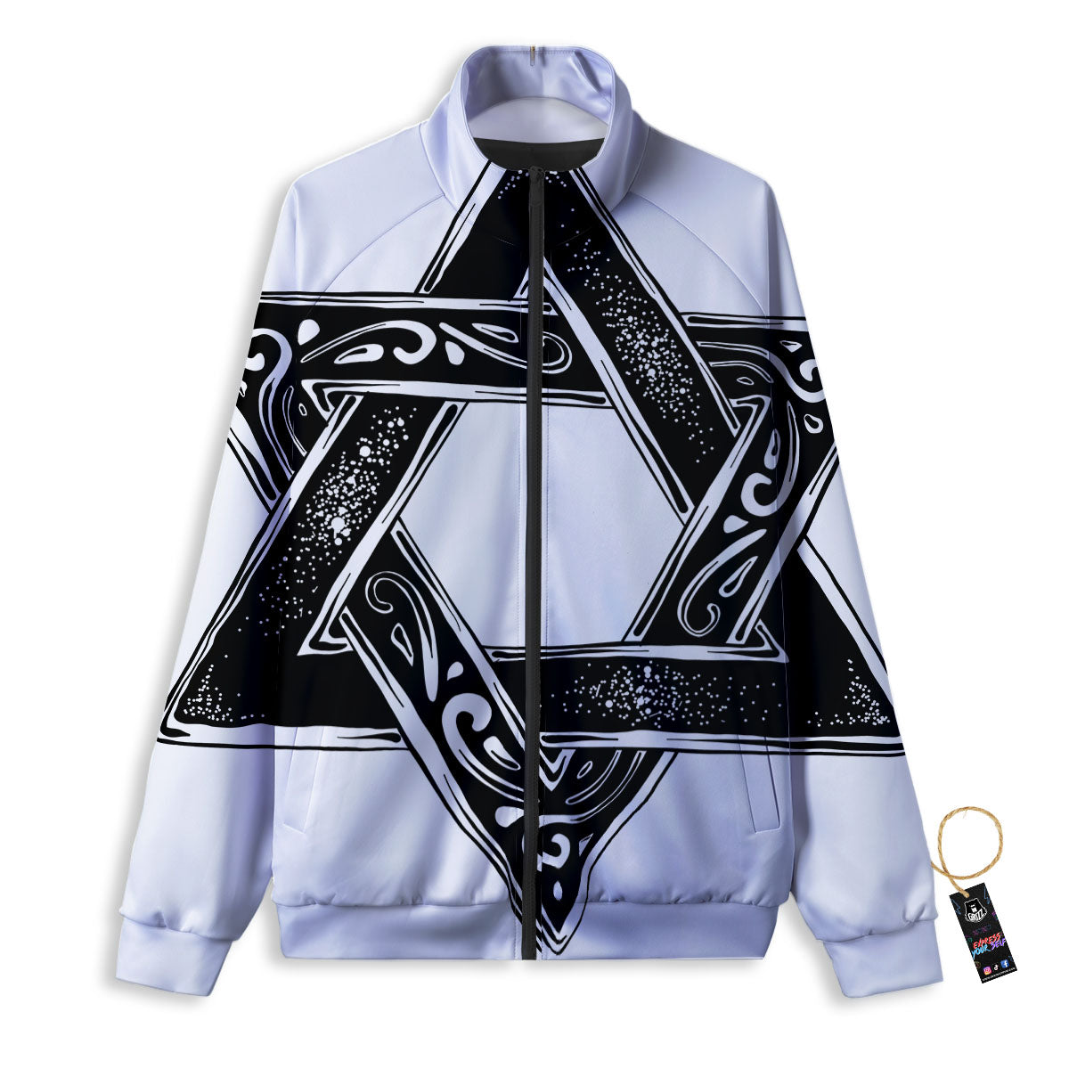Snowflake And Snowman Print Pattern Track Jacket-grizzshop
