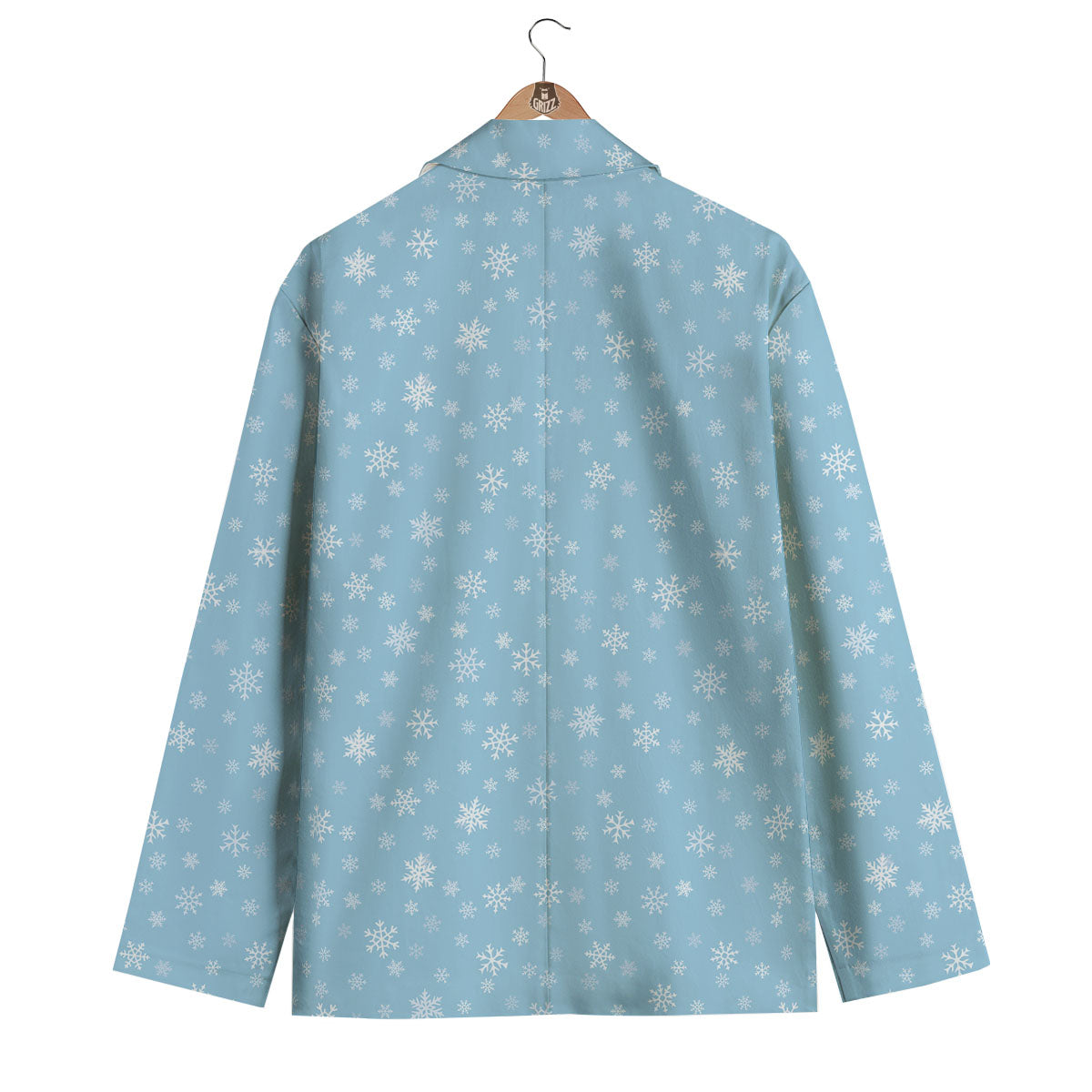 Snowflake Blue Print Pattern Men's Blazer-grizzshop