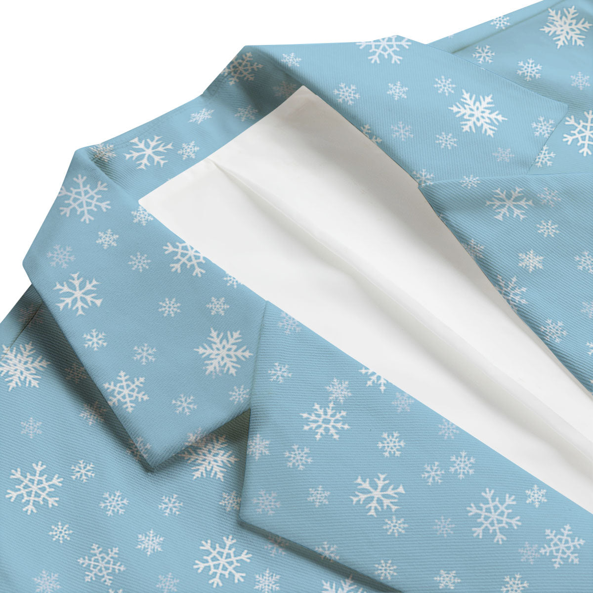 Snowflake Blue Print Pattern Men's Blazer-grizzshop