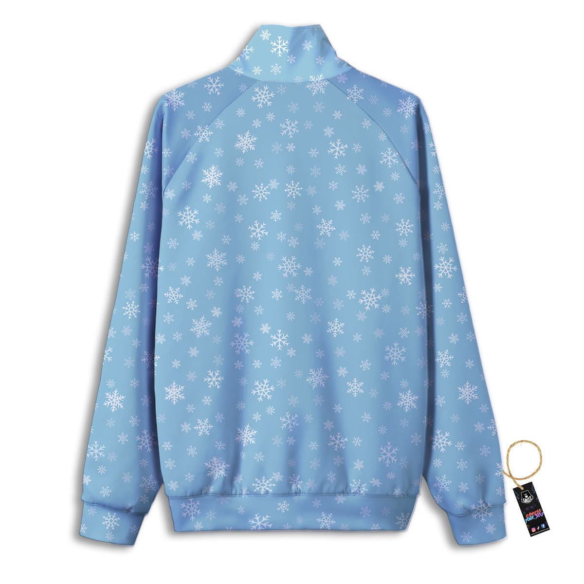 Snowflake Blue Print Pattern Track Jacket-grizzshop