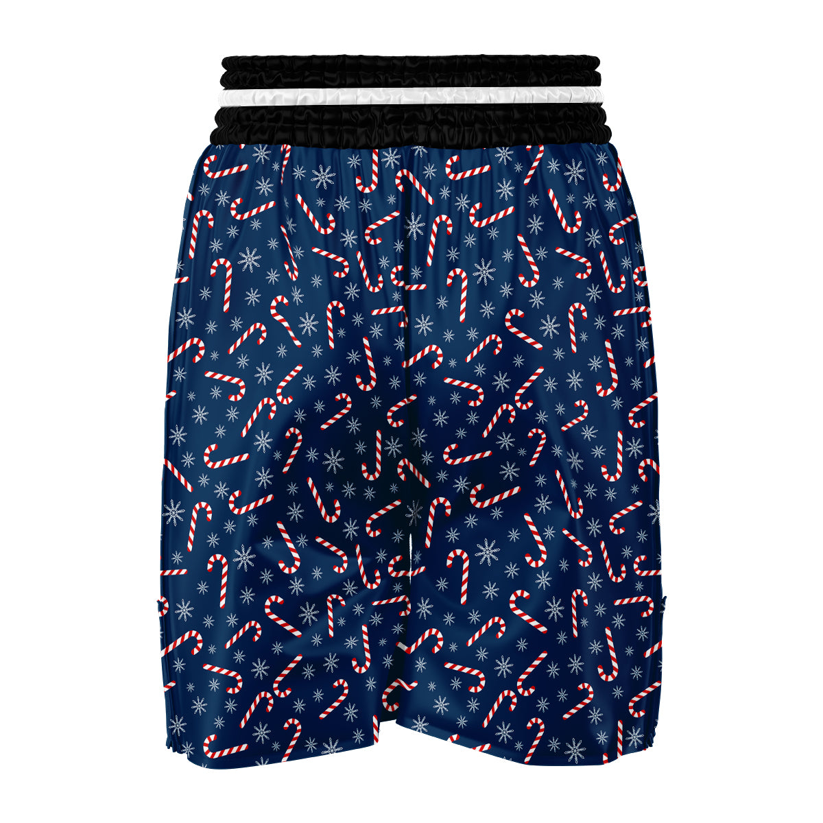 Snowflake Cady Cane Pattern Print Boxing Shorts-grizzshop