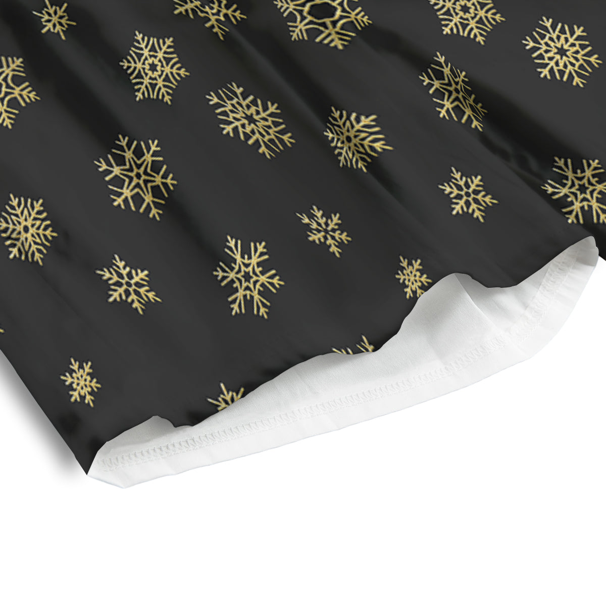 Snowflake Gold And Black Print Pattern Men's Athletic Shorts