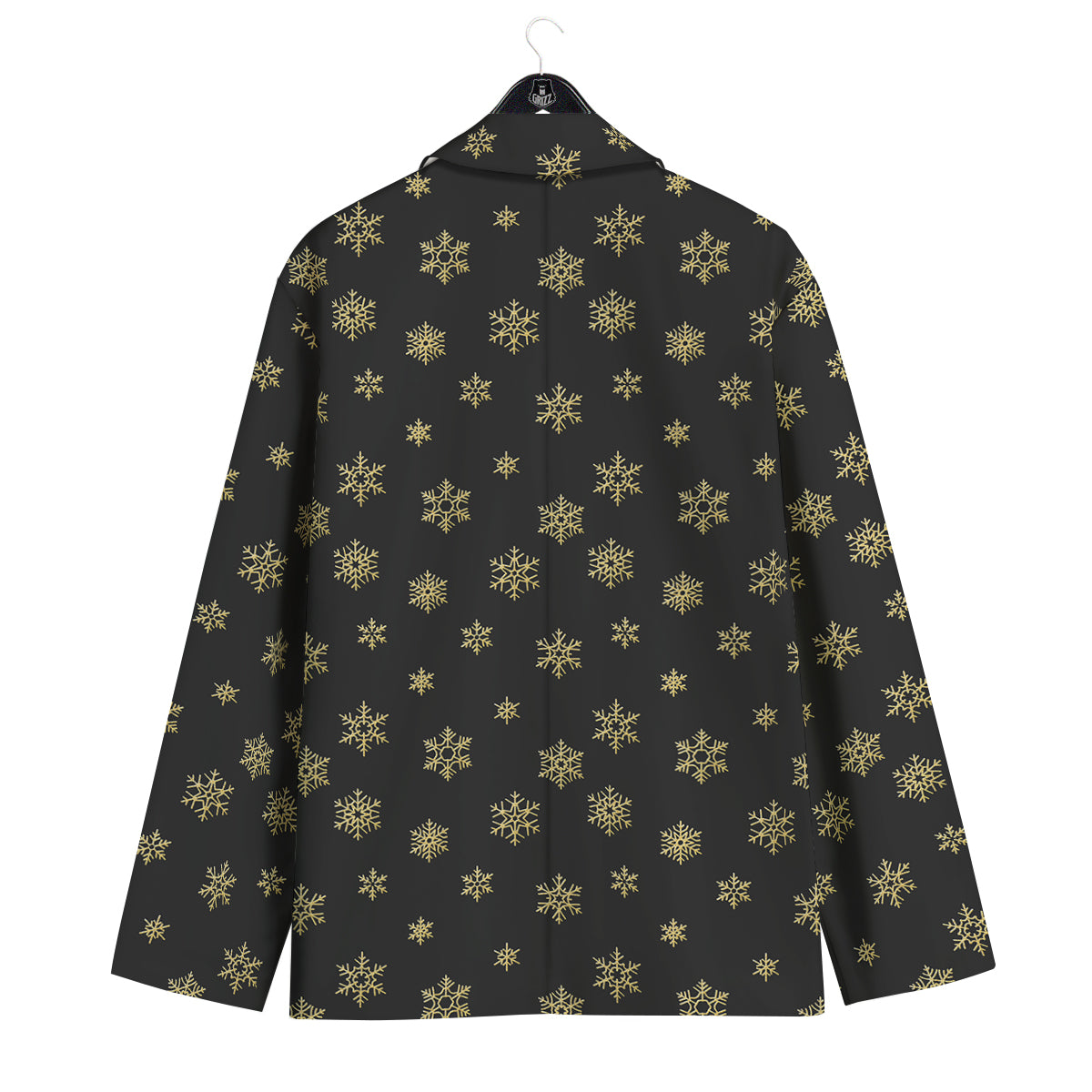 Snowflake Gold And Black Print Pattern Men's Sport Coat-grizzshop