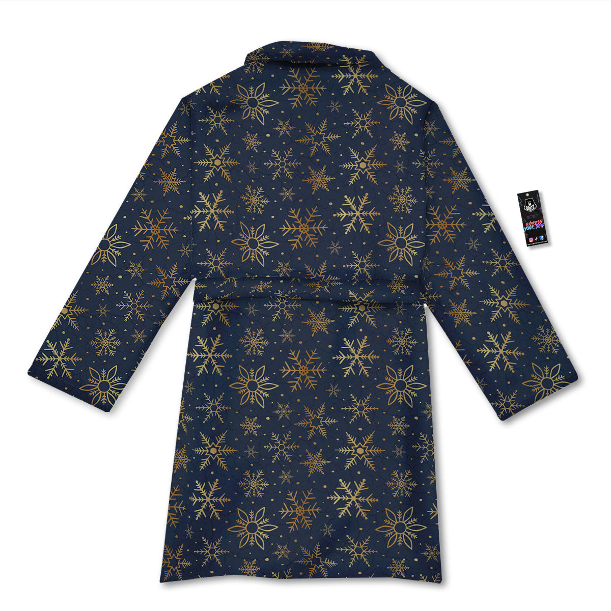 Snowflake Golden Print Bathrobe-grizzshop