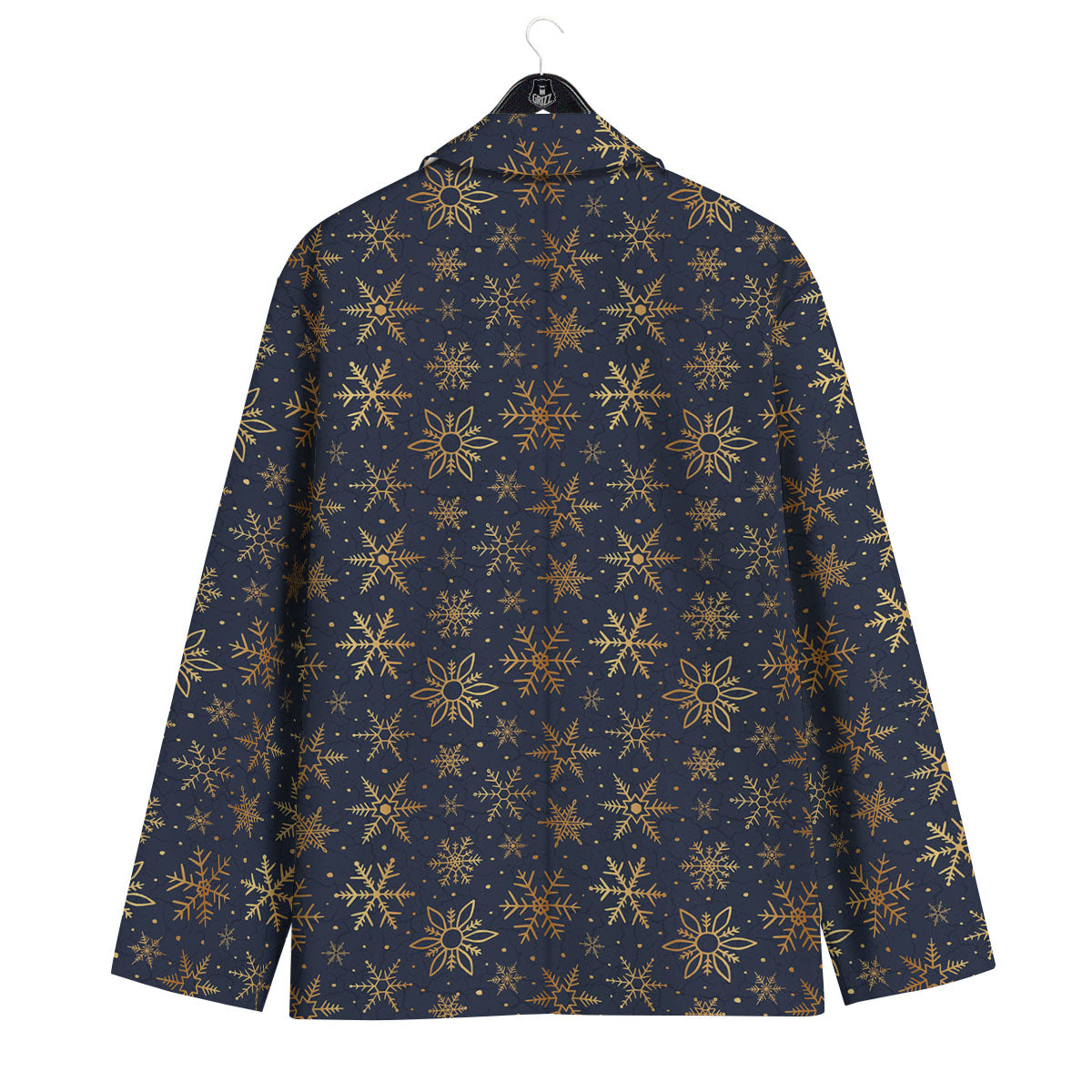 Snowflake Golden Print Men's Sport Coat-grizzshop