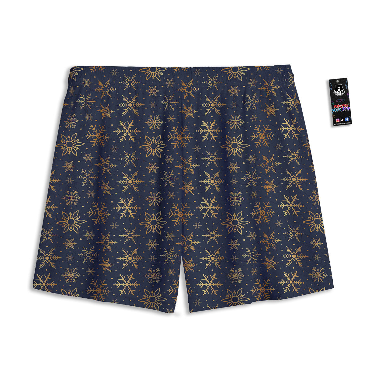 Snowflake Golden Print Mesh Shorts