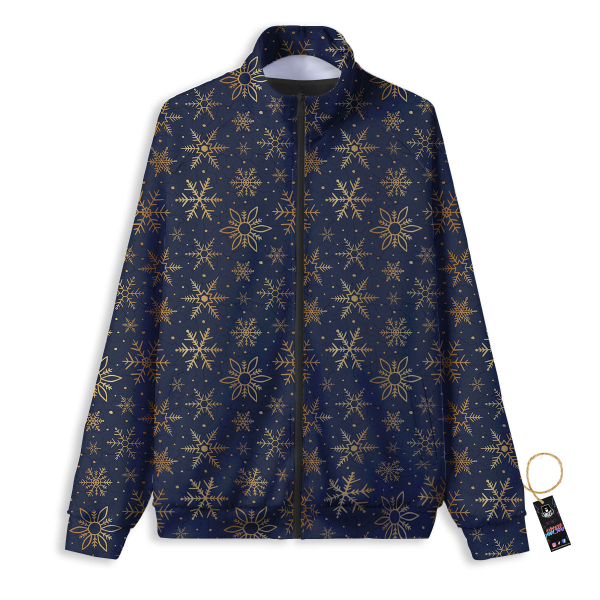 Snowflake Golden Print Track Jacket-grizzshop