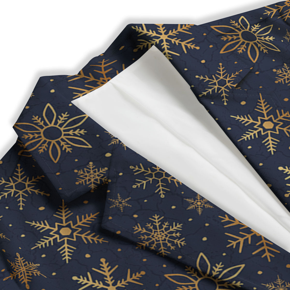 Snowflake Golden Print Women's Blazer-grizzshop
