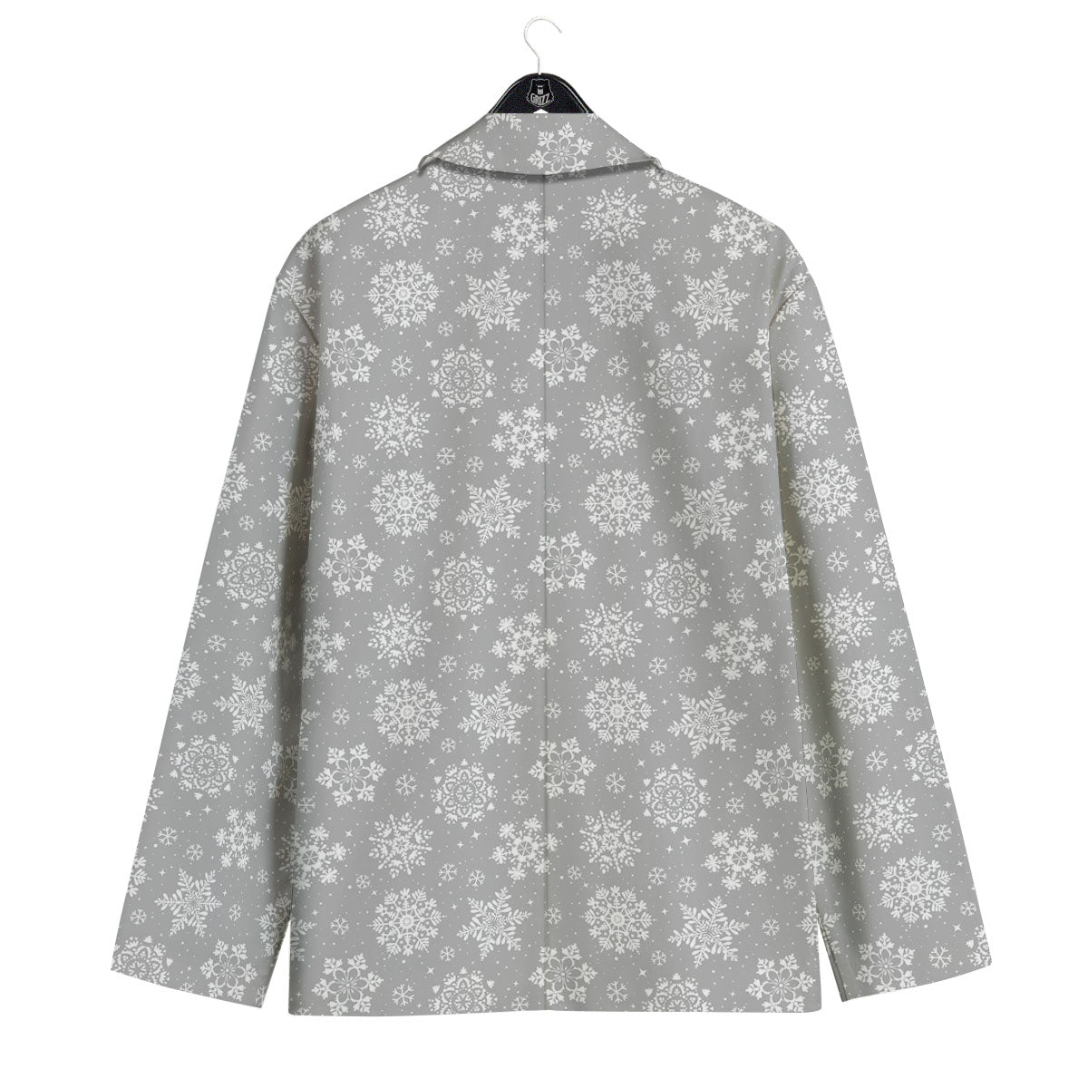 Snowflake Grey And White Print Pattern Men's Sport Coat-grizzshop