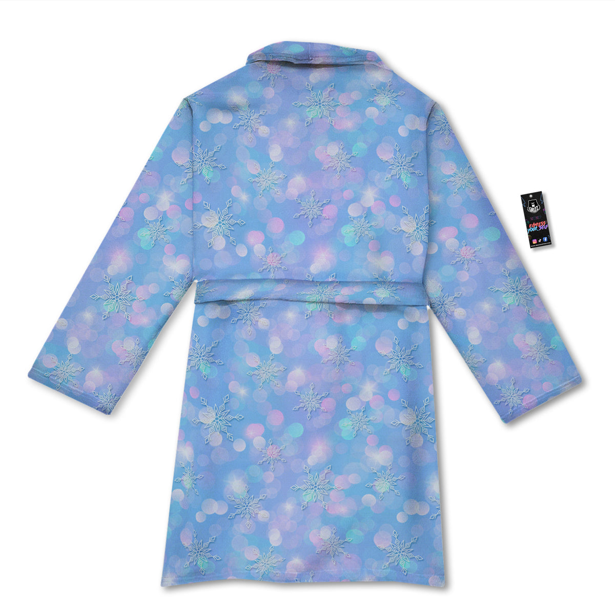 Snowflake Pastel Color Print Pattern Bathrobe-grizzshop