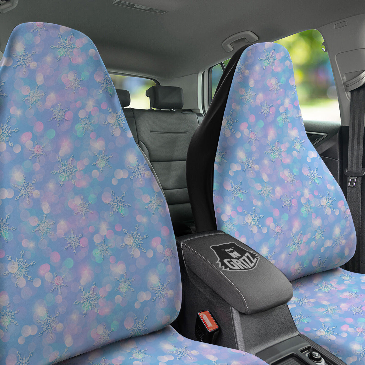 Snowflake Pastel Color Print Pattern Car Seat Covers-grizzshop