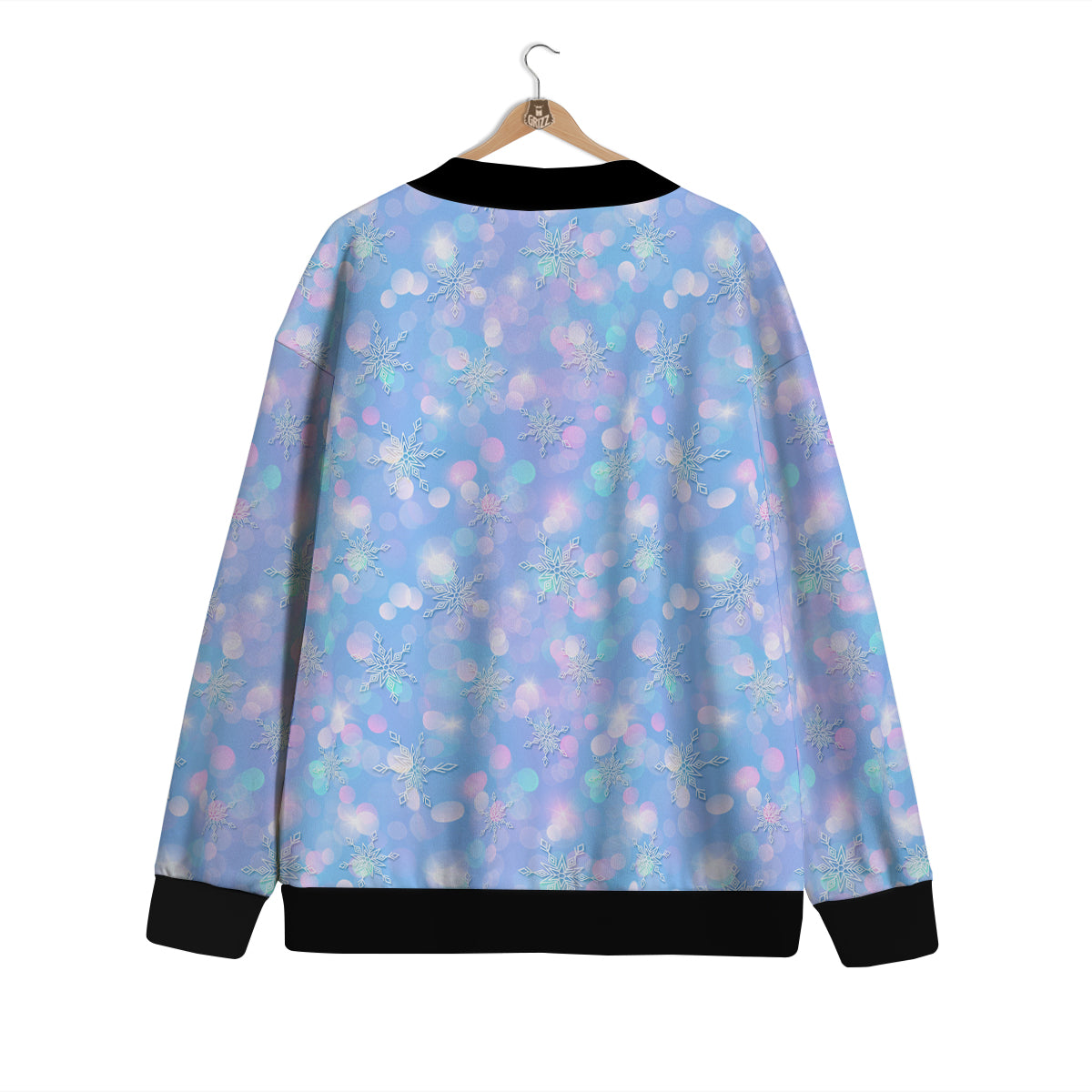 Snowflake Pastel Color Print Pattern Cardigan-grizzshop