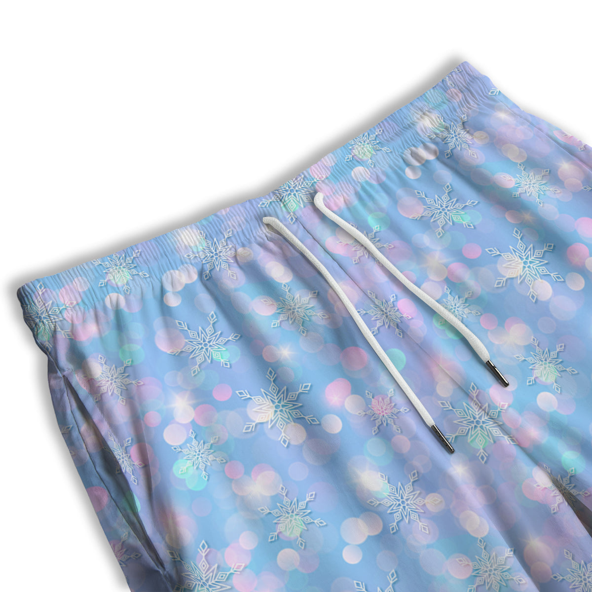 Snowflake Pastel Color Print Pattern Men's Athletic Shorts