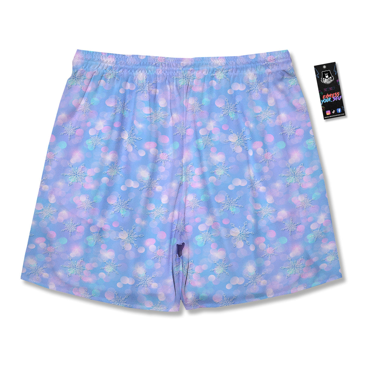 Snowflake Pastel Color Print Pattern Men's Running Shorts-grizzshop