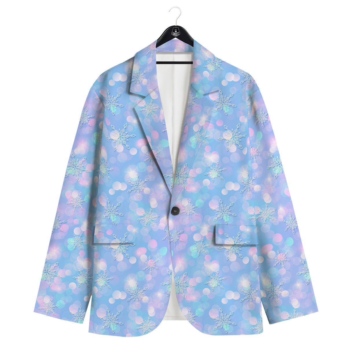 Snowflake Pastel Color Print Pattern Men's Sport Coat-grizzshop