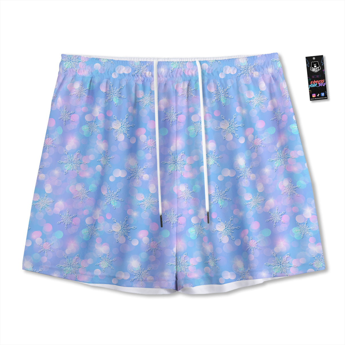 Sunflower Green Print Pattern Mesh Shorts
