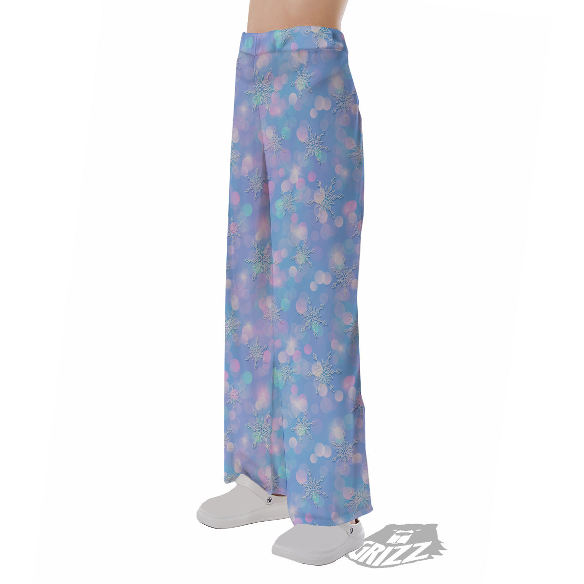 Snowflake Pastel Color Print Pattern Pajama Pants-grizzshop