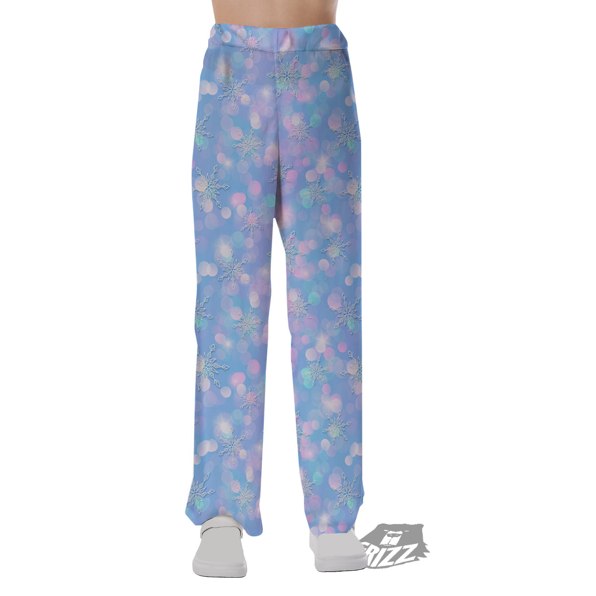 Snowflake Pastel Color Print Pattern Pajama Pants-grizzshop