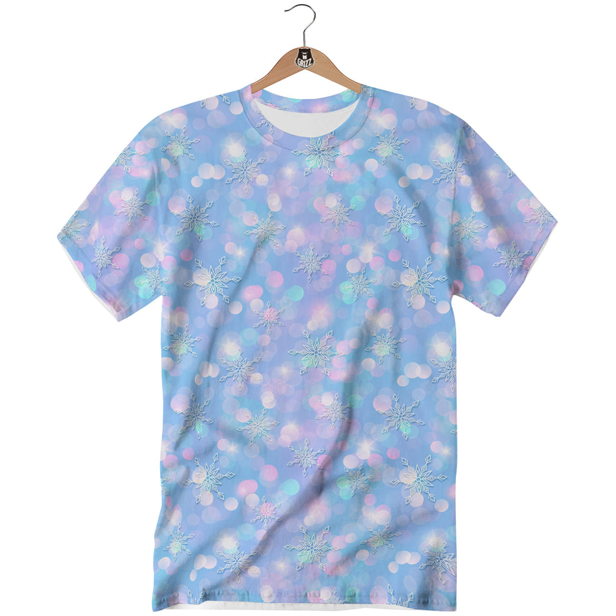 Snowflake Pastel Color Print Pattern T-Shirt-grizzshop