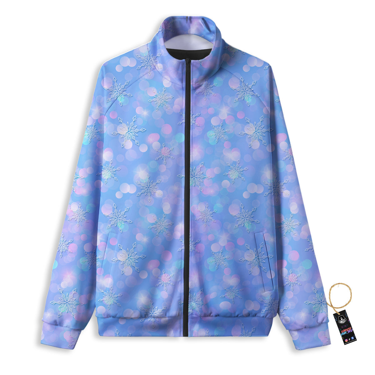 Snowflake Pastel Color Print Pattern Track Jacket-grizzshop