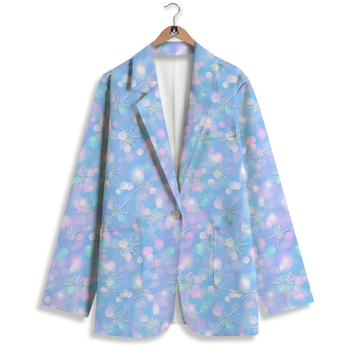 Snowflake Pastel Color Print Pattern Women's Blazer-grizzshop