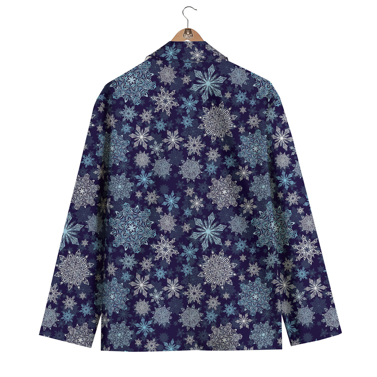 Snowflake Pattern Print Men's Blazer-grizzshop