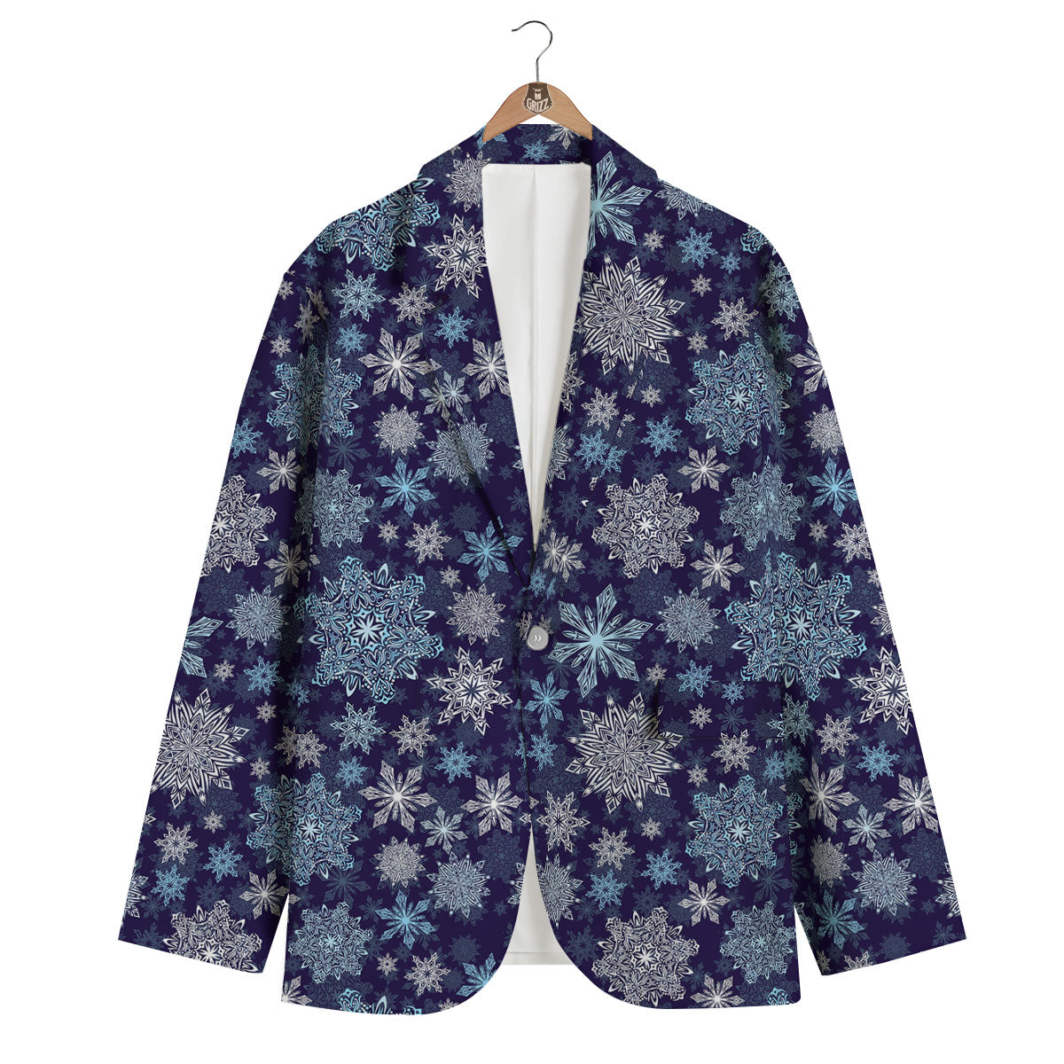 Snowflake Pattern Print Men's Blazer-grizzshop