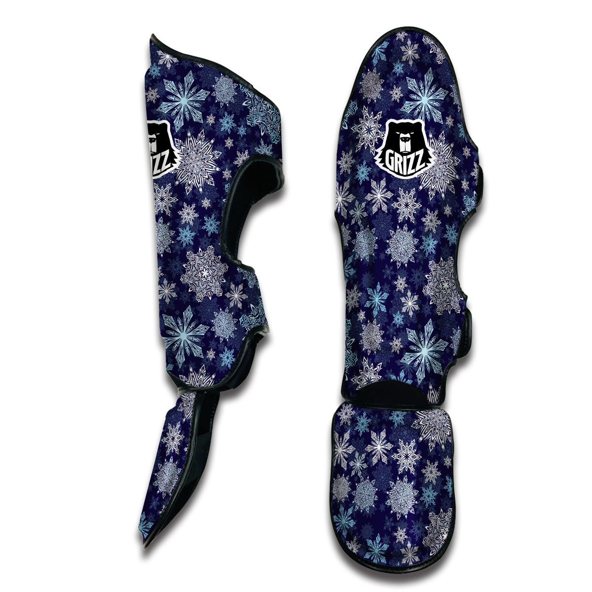 Snowflake Pattern Print Muay Thai Shin Guards-grizzshop