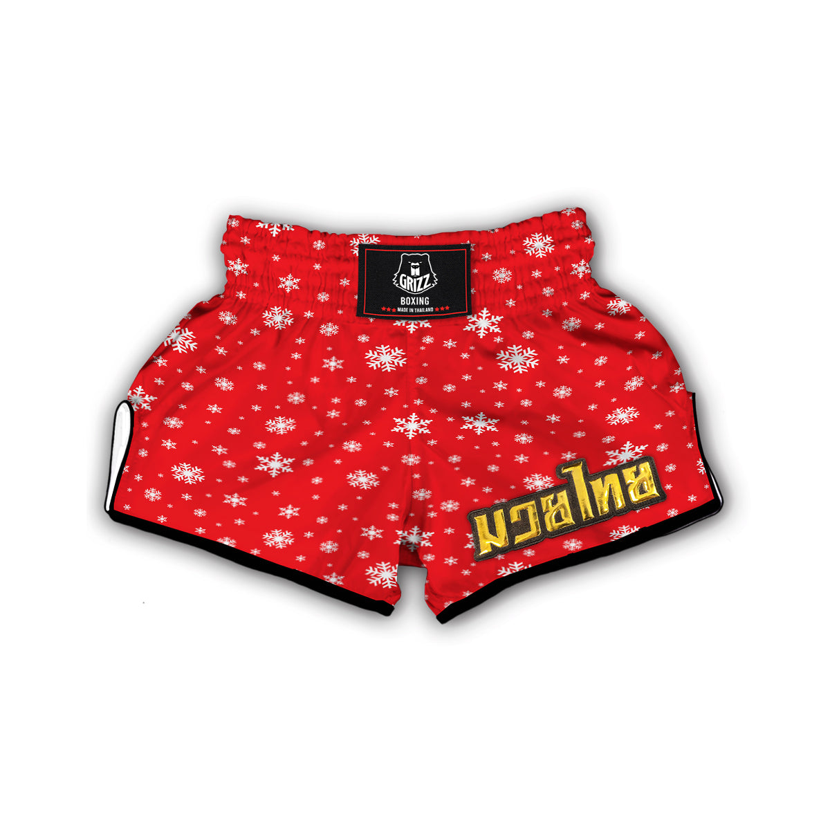 Snowflake Print Pattern Muay Thai Boxing Shorts-grizzshop