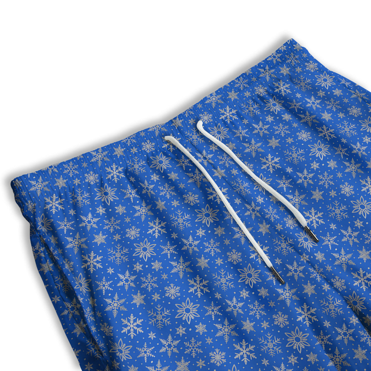 Snowflake Silver And Blue Print Pattern Men's Athletic Shorts