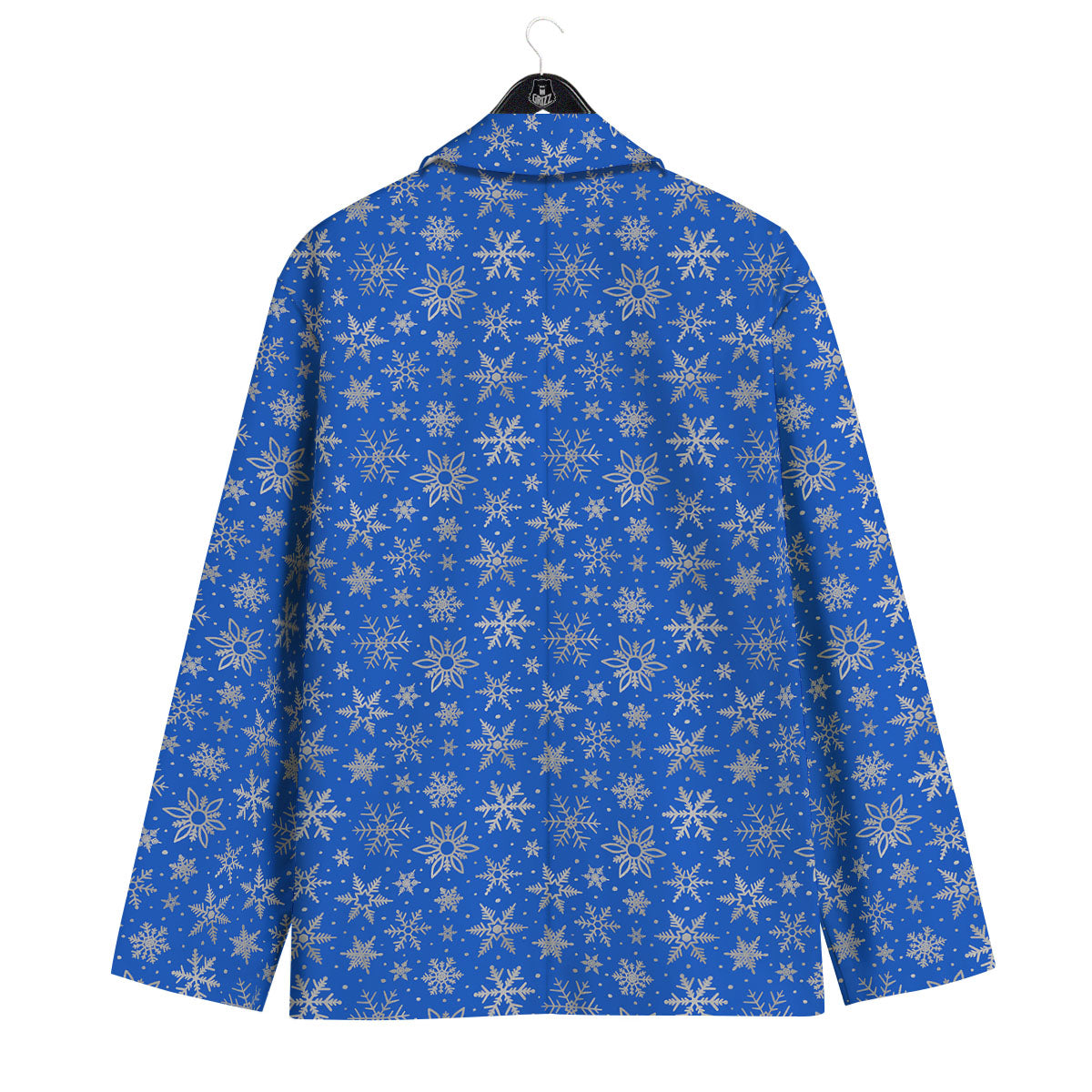 Snowflake Silver And Blue Print Pattern Men's Sport Coat-grizzshop