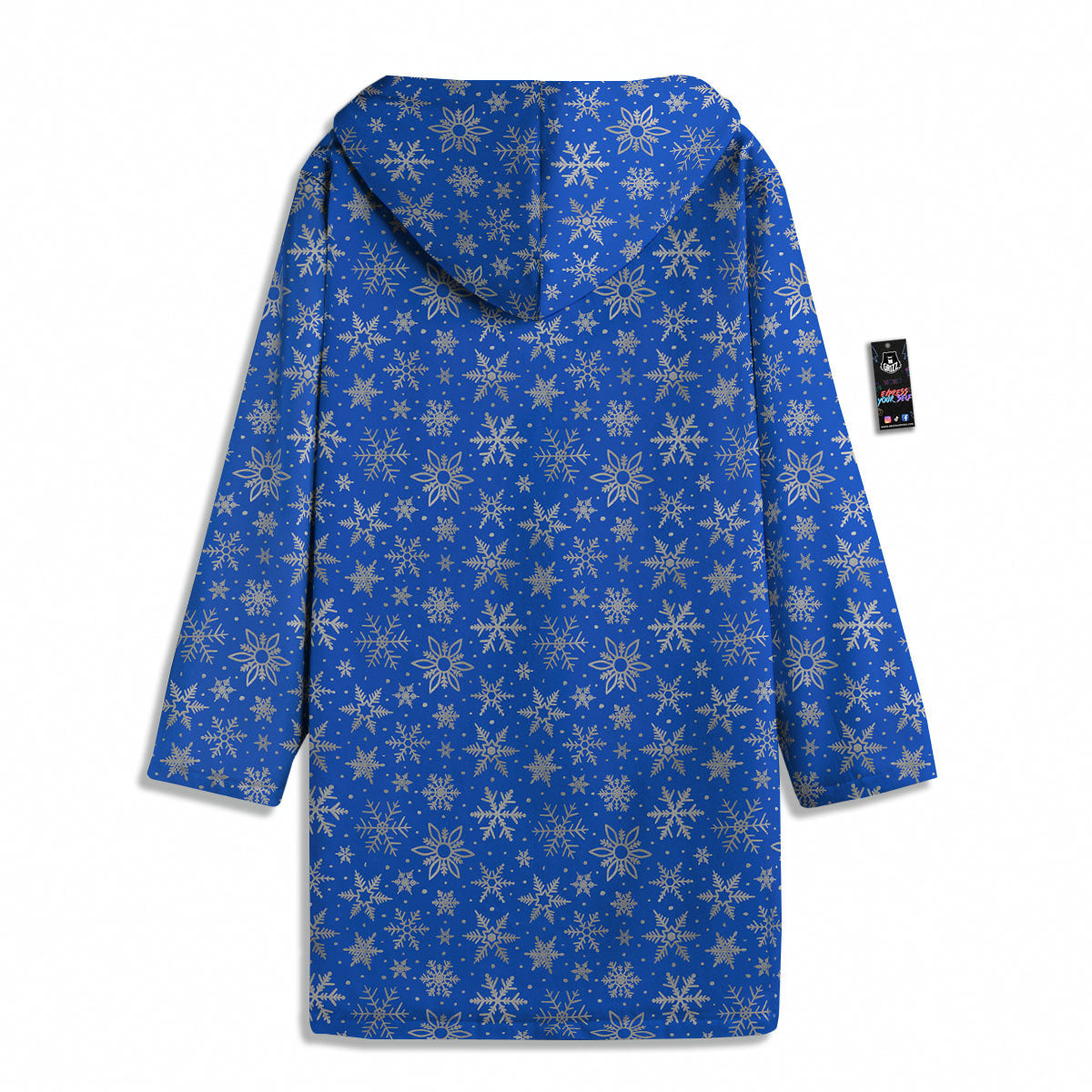 Snowflake Silver And Blue Print Pattern Men's Windbreaker Jacket-grizzshop