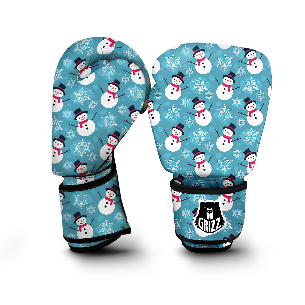 Snowflake Snowman Pattern Print Boxing Gloves-grizzshop