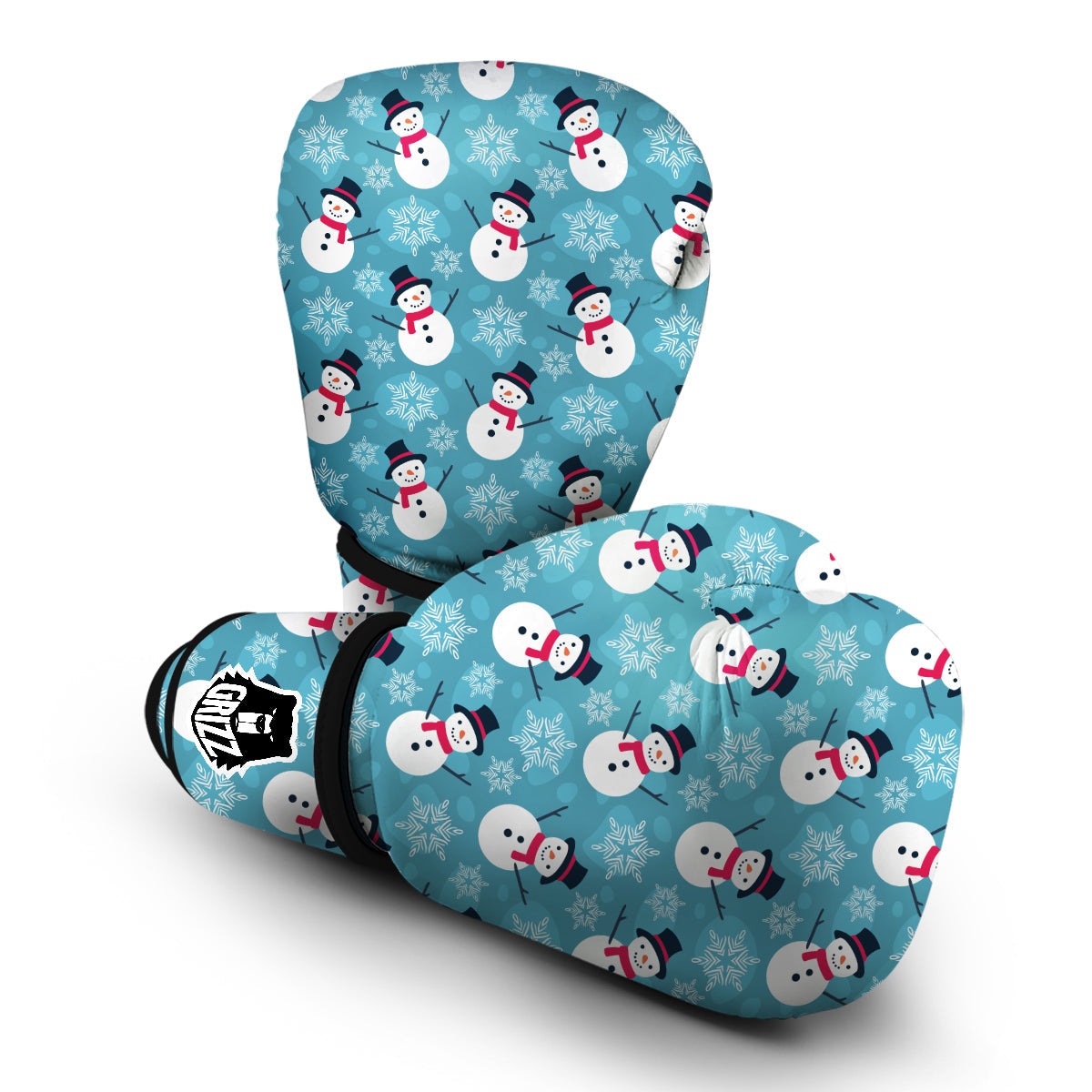 Snowflake Snowman Pattern Print Boxing Gloves-grizzshop