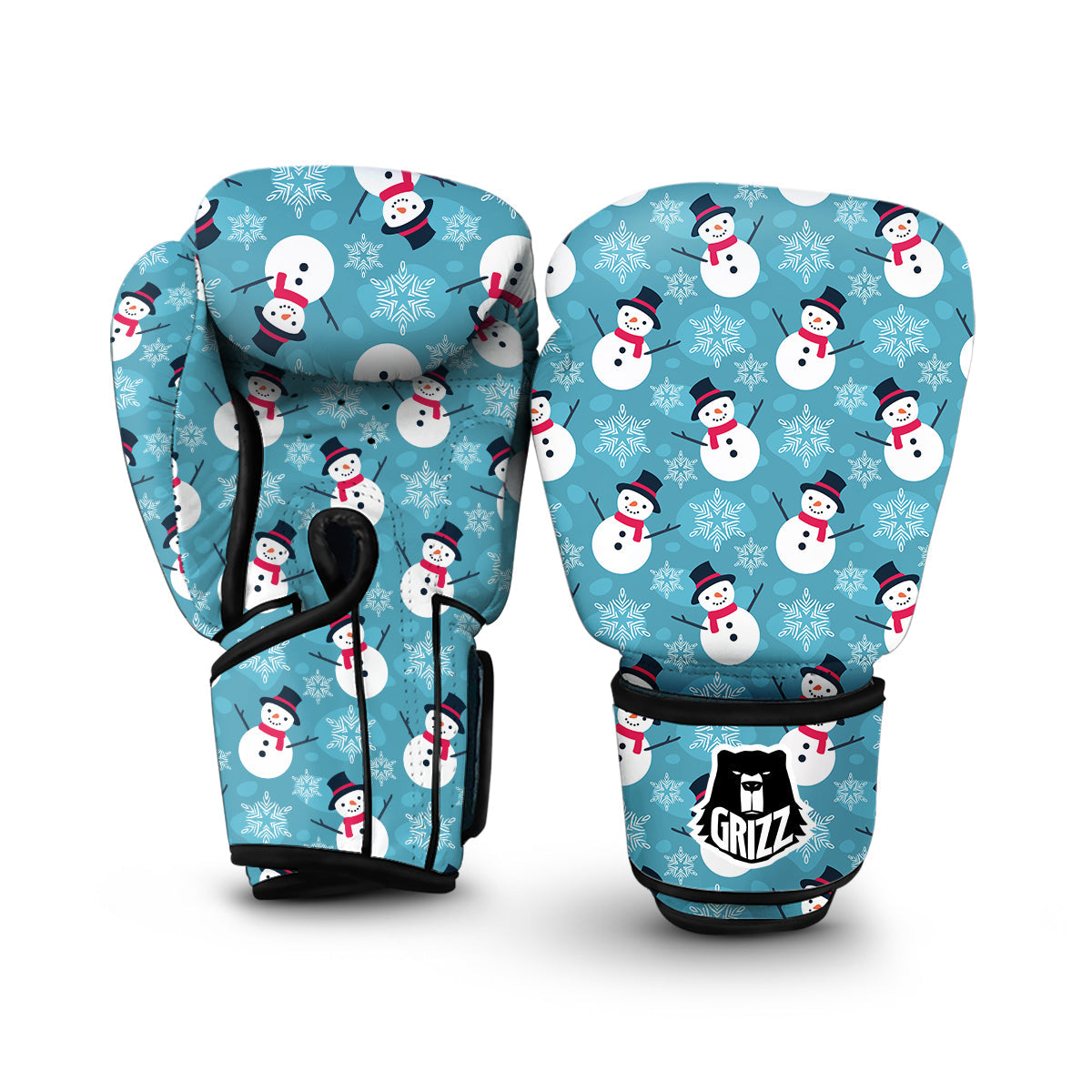 Snowflake Snowman Pattern Print Boxing Gloves-grizzshop