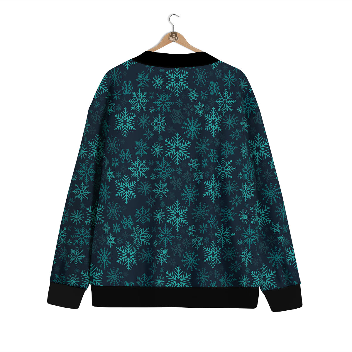 Snowflake Turquoise Print Pattern Cardigan-grizzshop