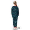 Snowflake Turquoise Print Pattern Kid's Pajamas-grizzshop